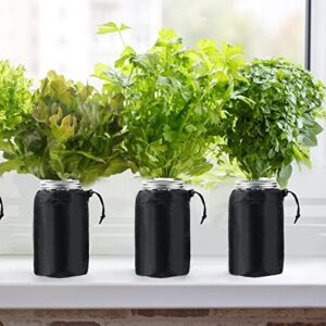 12Pcs Kratky Blackout Sleeves for Ball Mason Jars 32 Oz, Black Wide Mouth Mason Jar Grow Cover, Hydroponic Container Sheath, Sprouting Jars Sleeves for Help Plants Grow Healthily of Kratky