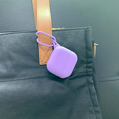 AirPods 3rd Generation case Waterproof and Anti-Lost case with Silicone Lanyard. Wireless Charging, LED Light Visible (Purple)