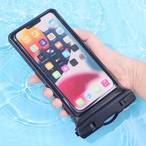 Waterproof Phone Pouch Floating Cell Phone Pouch,Compatible for iPhone 14 13 12 11 8 7 6 Pro Max Samsung [Up to 6.7"], Swiming Phone case Black