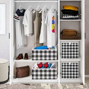 Kigai Storage Basket Buffalo Plaid Foldable Storage Bin 11 X 11 X 11 Inches Cube Storage Baskets Box for Shelves Closet Laundry Nursery Bedroom Home Decor