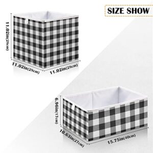 Kigai Storage Basket Buffalo Plaid Foldable Storage Bin 11 X 11 X 11 Inches Cube Storage Baskets Box for Shelves Closet Laundry Nursery Bedroom Home Decor