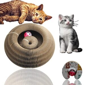 magic organ cat scratching board with toy bell, cat scratcher for grinding claw, cardboard cat scratcher board foldable