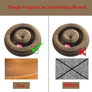 Magic Organ Cat Scratching Board with Toy Bell, Cat Scratcher for Grinding Claw, Cardboard Cat Scratcher Board Foldable