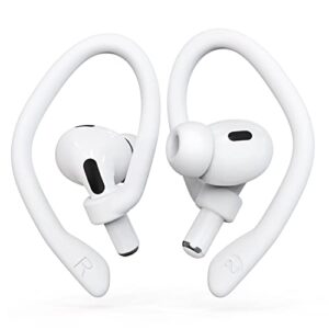 [2 pairs] damonlight ear hooks for airpods pro 2 & 1, airpods 3 & 2 & 1, airpod ear hook, anti-slip comfortable fit, ergonomic design, airpods accessories (medium, white)