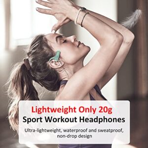 DACOM Open Ear Headphones Wireless Bluetooth Air Conduction Earphones 15 Hours Playtime IPX6 Waterproof Lightweight Over-Ear Headphone with Mic for Sport Work Study Indoor and Outdoor Green