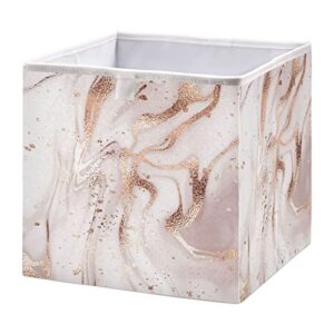 kigai storage basket rose gold abstract marble foldable storage bin 15.8 x 10.6 x 7 inches cube storage baskets box for shelves closet laundry nursery bedroom home decor