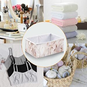 Kigai Storage Basket Rose Gold Abstract Marble Foldable Storage Bin 15.8 x 10.6 x 7 Inches Cube Storage Baskets Box for Shelves Closet Laundry Nursery Bedroom Home Decor