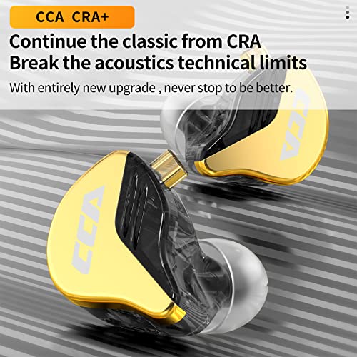 CCA CRA+ in Ear Monitor Earphone, Patented Ultra-Thin Diaphragm Dynamic Driver IEM, Clear Sound & Deep Bass, Wired Earbuds with Tangle-Free Removable Cord