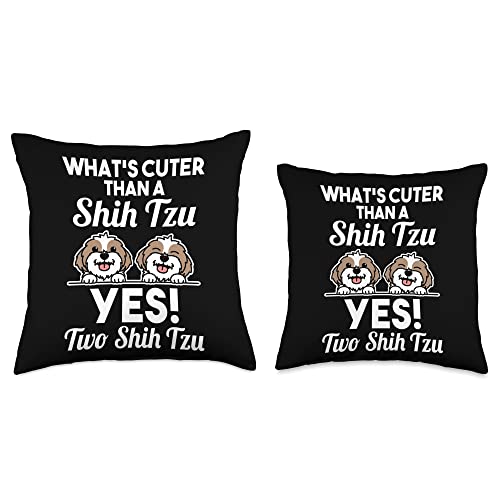 Dog Lover Shih Tzu Owner Gift Two Shih Tzus Throw Pillow, 16x16, Multicolor