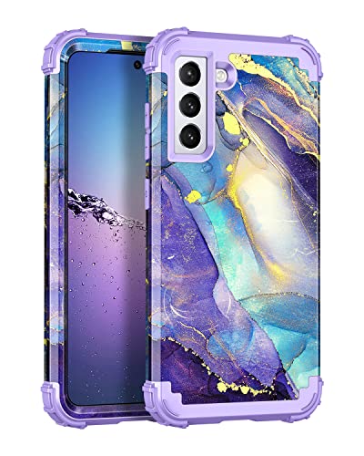 Rancase for Galaxy S21 Plus 5G Case,Three Layer Heavy Duty Shockproof Protection Hard Plastic Bumper +Soft Silicone Rubber Protective Case for Samsung Galaxy S21 Plus 5G 6.7 inch,Purple