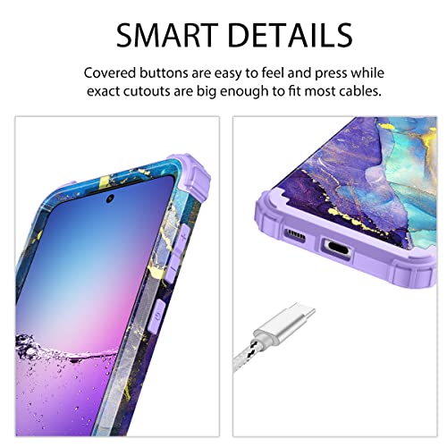 Rancase for Galaxy S21 Plus 5G Case,Three Layer Heavy Duty Shockproof Protection Hard Plastic Bumper +Soft Silicone Rubber Protective Case for Samsung Galaxy S21 Plus 5G 6.7 inch,Purple