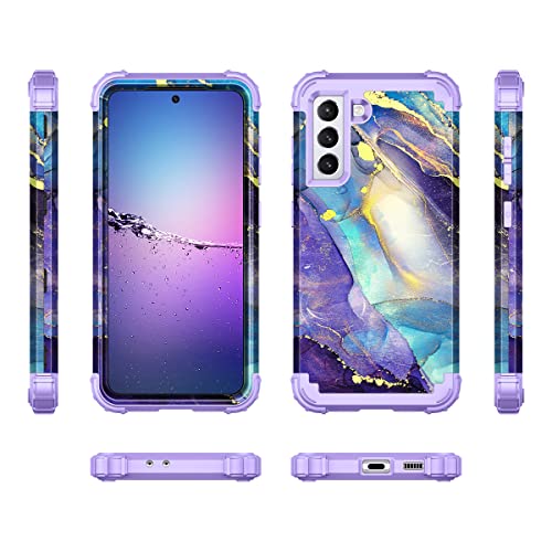 Rancase for Galaxy S21 Plus 5G Case,Three Layer Heavy Duty Shockproof Protection Hard Plastic Bumper +Soft Silicone Rubber Protective Case for Samsung Galaxy S21 Plus 5G 6.7 inch,Purple