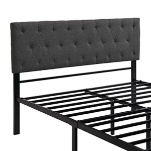 Merax Metal Upholstered Bed Frame wit Storage Drawer/Mattress Foundation/Wood Slat Support/No Box Spring Needed Gray, Full