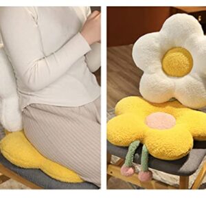 LANFIRE Flower Throw Pillow Seating Cushion Pillow Cushion Throw Cushion 17.7 * 17.7 inches Plush Sun Flower Cushion (White)