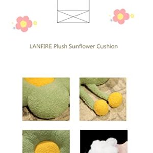 LANFIRE Flower Throw Pillow Seating Cushion Pillow Cushion Throw Cushion 17.7 * 17.7 inches Plush Sun Flower Cushion (White)