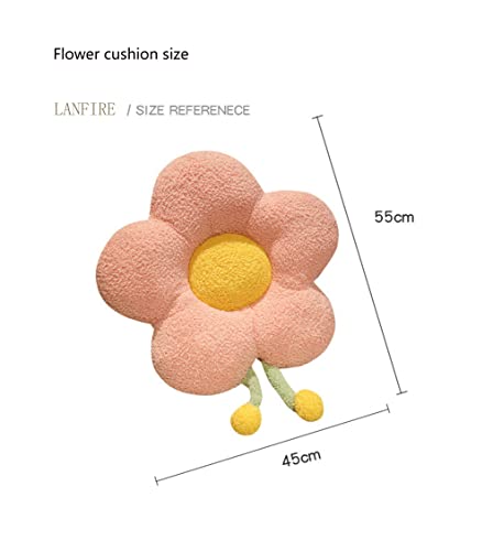 LANFIRE Flower Throw Pillow Seating Cushion Pillow Cushion Throw Cushion 17.7 * 17.7 inches Plush Sun Flower Cushion (White)