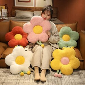 LANFIRE Flower Throw Pillow Seating Cushion Pillow Cushion Throw Cushion 17.7 * 17.7 inches Plush Sun Flower Cushion (White)