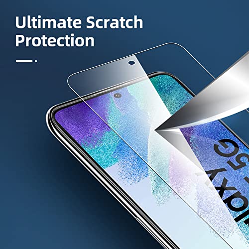 NEW'C [3 Pack] Designed for Samsung Galaxy S21 FE 5G Screen Protector Tempered Glass, Case Friendly Ultra Resistant
