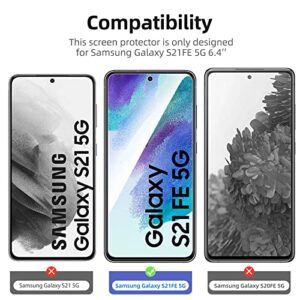 NEW'C [3 Pack] Designed for Samsung Galaxy S21 FE 5G Screen Protector Tempered Glass, Case Friendly Ultra Resistant