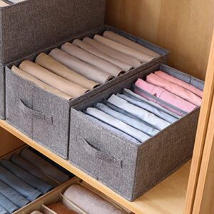 FIHAP Sock Drawer, Underwear Dresser, Collapsible Closet Wardrobe Organizer, Fabric Clothes Storage Organizers with Handles Dividers for Clothing, Jeans, Sweater, Bras, MacBook Charger (7 Grids, Grey)