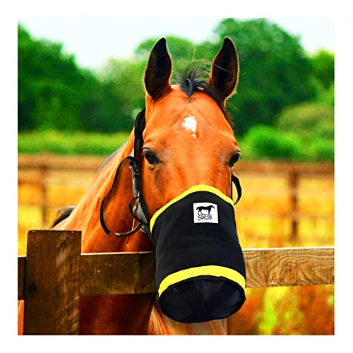 Gigco21 Horse Feed Bag with Bucket Strap, Made of Heavy Duty Nylon Mesh and 1680D Oxford Fabrics, Spill-Proof Design, Reinforced at Bottom with Webbing Strap. Comfort Neck and Nose Pad.