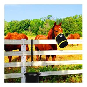 Gigco21 Horse Feed Bag with Bucket Strap, Made of Heavy Duty Nylon Mesh and 1680D Oxford Fabrics, Spill-Proof Design, Reinforced at Bottom with Webbing Strap. Comfort Neck and Nose Pad.