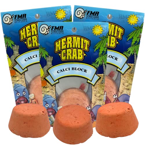 Hermit Crab Calci Food Block, Treat and Calcium Supplement Set, Keep Your Pet Healthy All Natural Supplies for Crabs, 3 Pack Mineral Supplements