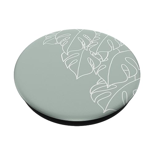 Light Green Mint Pastel Monstera Leaf Botanical Tropical PopSockets Standard PopGrip