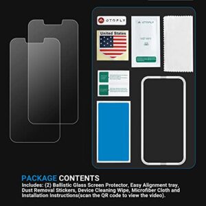 OTOFLY Glass Screen Protector Designed for iPhone 13/iPhone 13 Pro, 2 Pack 6.1 Inch Full Protection Durable Tempered Glass for iPhone 13/ 13 Pro 6.1" with Easy Installation Kit [Anti-Scratch, Anti-Fingerprint, Bubble Free and Case-Friendly]