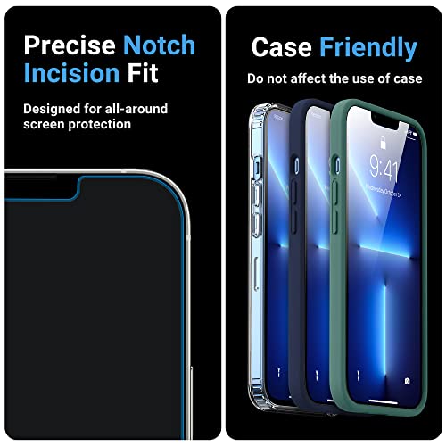 OTOFLY Glass Screen Protector Designed for iPhone 13/iPhone 13 Pro, 2 Pack 6.1 Inch Full Protection Durable Tempered Glass for iPhone 13/ 13 Pro 6.1" with Easy Installation Kit [Anti-Scratch, Anti-Fingerprint, Bubble Free and Case-Friendly]