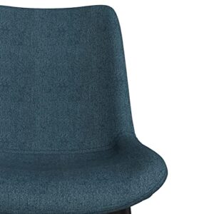 SIMPLIHOME Rosemead Mid Century Modern Dining Chair (Set of 2) in Blue Linen Look Fabric, For the Dining Room