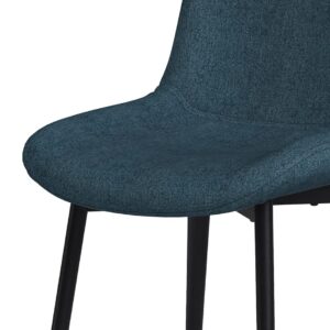 SIMPLIHOME Rosemead Mid Century Modern Dining Chair (Set of 2) in Blue Linen Look Fabric, For the Dining Room