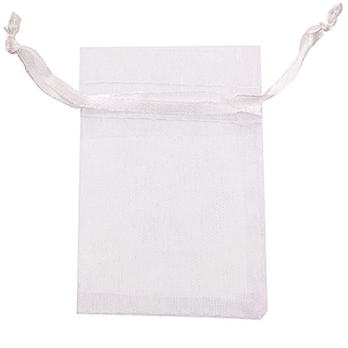 ATCG 50pcs 10x14 Inches Large Drawstring Organza Bags Decoration Festival Wedding Party Favor Gift Toys Pouches (White)