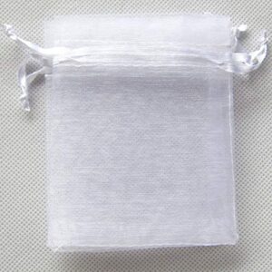 ATCG 50pcs 10x14 Inches Large Drawstring Organza Bags Decoration Festival Wedding Party Favor Gift Toys Pouches (White)