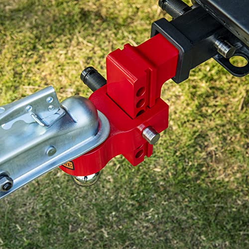 LOCAME Adjustable Trailer Hitch, Fits 2-Inch Receiver, 6-Inch Drop Aluminum 1-7/8'' & 2'' Tow Ball Drop Hitch,12,500 LBS GTW-Tow Hitch for Heavy Duty Truck with Double Stainless Locks, Red, LC0046