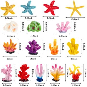 RUSUANJUN 16 Pcs Artificial Coral Plant Aquarium Decorations Coral Reef Decor Premium Quality Artificial Craft Resin Multicolor Aquarium Decor for Fish Tank Aquarium Landscape