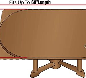 Board Oval Fitted Tablecloth, for Kitchen Dining, Party, Holiday, Christmas, Buffet, Fits 42" x 60" Table