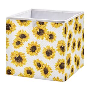 runningbear sunflowers vintage floral storage basket storage bin square collapsible storage containers shelves cloth baskets organizer for office outside cars