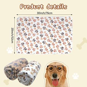 YUEPET Waterproof Dog Blankets, 2 Pack Washable Dog Blankets for Bed Couch Sofa Protector Fleece Flannel Puppy Blanket Soft Plush Reversible Throw Blanket for Small Dog Puppy Cat 30"×20"(White+Coffee)