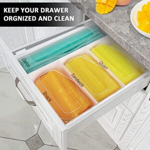 Ziplock Food Bag Storage Organizer, Acrylic Baggie Organizer Plastic Bag Dispenser Holder For Gallon Quart Sandwich And Snack, Compatible with Ziploc, Solimo, Hefty, Glad, Up&Up, GreatValue (Clear)