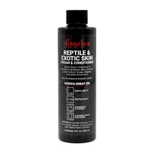 angelus reptile & exotic skin deep conditioner cream – 8 oz, leather cleaner and conditioner, cleans, conditions, preserve, and polishes leather footwear and accessories