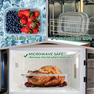 DeliOne Food Storage Containers with Stretchable Lid, Flex 'n Fresh Meal Prep Boxes, Sandwich Case BPA Free, Leakproof, Airtight, Freezer, Microwave and Dishwasher Safe (4 piece Clear)