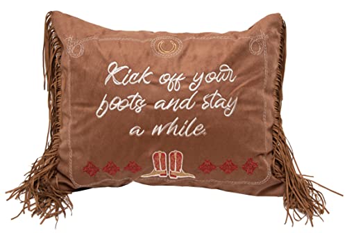 Carstens, Inc. Kick Off Your Boots Western 16"x20" Throw Pillow, Brown