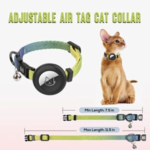 Air tag Cat Collar, Cat Collar with Bell and Safely Buckle for Small Pets, Adjustable Kitten Collar with Airtag Holder Compatible with Apple Airtag for Cats, Kittens, Puppies(Yellow)