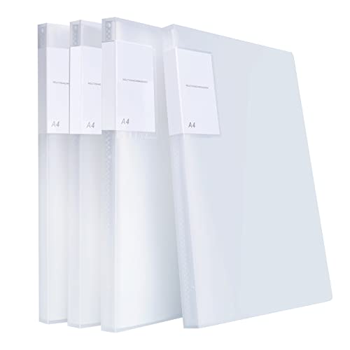 4 Pack A4 Presentation Book,Binder with Plastic Sleeves,30 Pockets Presentation Book with Sheet Protectors,Portfolio Folder Display Book for School,Office