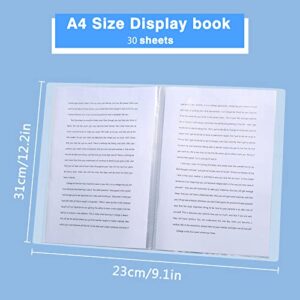 4 Pack A4 Presentation Book,Binder with Plastic Sleeves,30 Pockets Presentation Book with Sheet Protectors,Portfolio Folder Display Book for School,Office