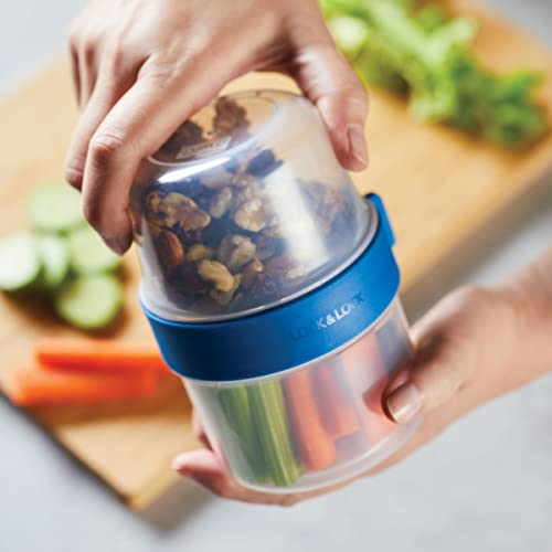 LocknLock Easy Essentials Twist Two Way Food Storage Container, BPA-Free/Dishwasher Safe, 12-Piece Set - Mixed Sizes, Clear