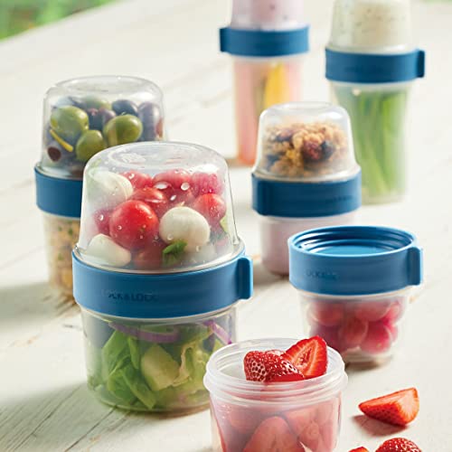 LocknLock Easy Essentials Twist Two Way Food Storage Container, BPA-Free/Dishwasher Safe, 12-Piece Set - Mixed Sizes, Clear