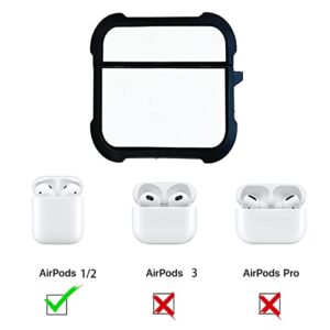 FUKiss 5 PCS Sublimation Soft TPU Blanks Case Cover Compatible with AirPods 1 and AirPods 2 DIY Blank Case Gifts Personalized Printing Cases with Inserts Black