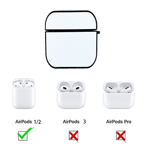 FUKiss 5 PCS Sublimation Hard Plastic Blanks Case Cover Compatible with AirPods 1 and AirPods 2 DIY Blank Case Gifts Personalized Printing Cases with Inserts Black